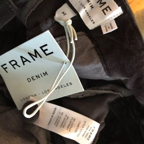 NEW Frame Denim Le Velveteen Jumpsuit Charcoal Black Velvet Overalls M y2k. D - Picture 12 of 12